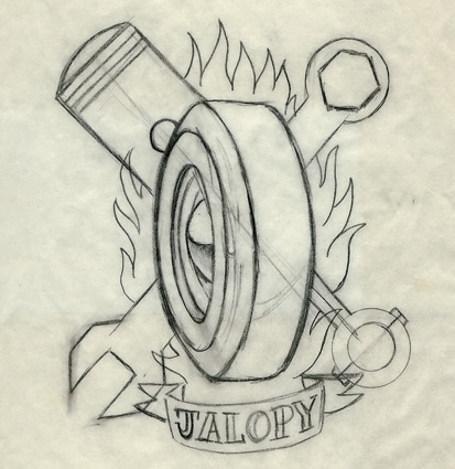 The original pencil sketch that Dennis did for my tattoo