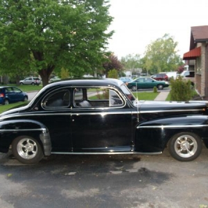 Pop's 48 Monarch Coupe that has been in the family since the 60's.  His first Hot Rod, was Y block powered with three 3 97's.  He wrecked a million original 3 speeds becasue of the Y block.  Pretty much his daily driver.