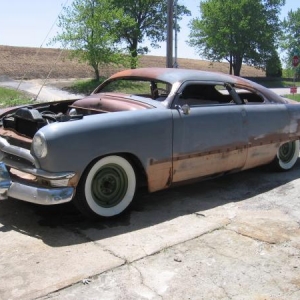 Side view of the car partially done