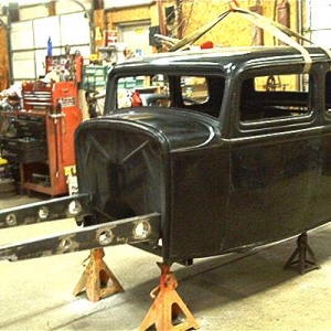 Just checking to see if the body fits the new frame, I cut the floor out and have started making the new one now.