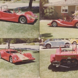 The last of Chuck Tatum's Crusader designs.
I still have the molds, originally VW powered.
I'm thinking I will use a big Bike engine!