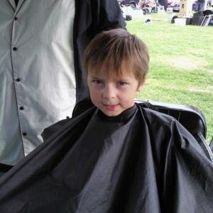 my son getting ready to get a pomp :)