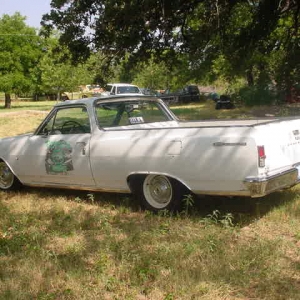 This is my daily beater/shop truck as it is today. It's pretty beat up on the outside, but it's got a well-modified suspension with heavy anti-sway bars front and rear, lowered with heavy gas-filled shocks and poly bushings. Motor is a stock 283 Power Pack with Powerglide. No frills, no fancy stuff and works hard every day.