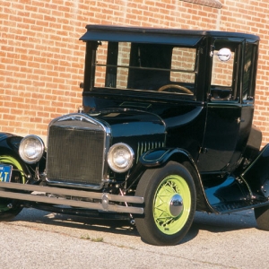 My Dad Alan Kahan's 1924 T Coupe that he finished in the early 60s. Pinstriping by Von Dutch. Photo by Tim Bernsau/ Rod & Custom Magazine.