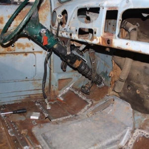 Shot of steering column