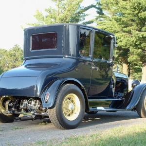 A cemetary in the evening is a great place to shoot a car.