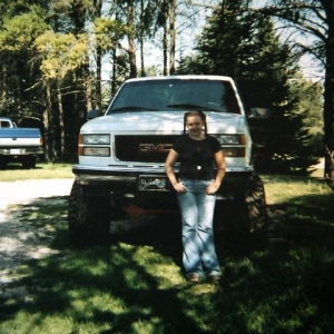 my big truck Bo....Daddy's truck Blu is in the background