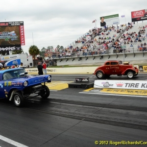 Racing Fred Bear in  Rockys K.S. Pitman car at the Gators and me sleeping at the light ha ha