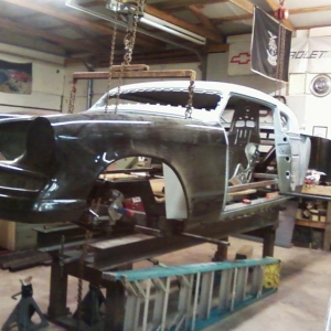 Got the body over the chassis. Next comes the roll cage.