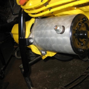 starter motor homemade alum cover 4 extra shiny,a bit dull here cuz have not polished it in a few years,but this week it gets it again.