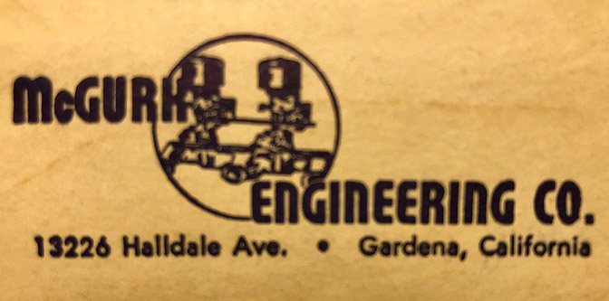 The 1961 McGurk Engineering Catalog