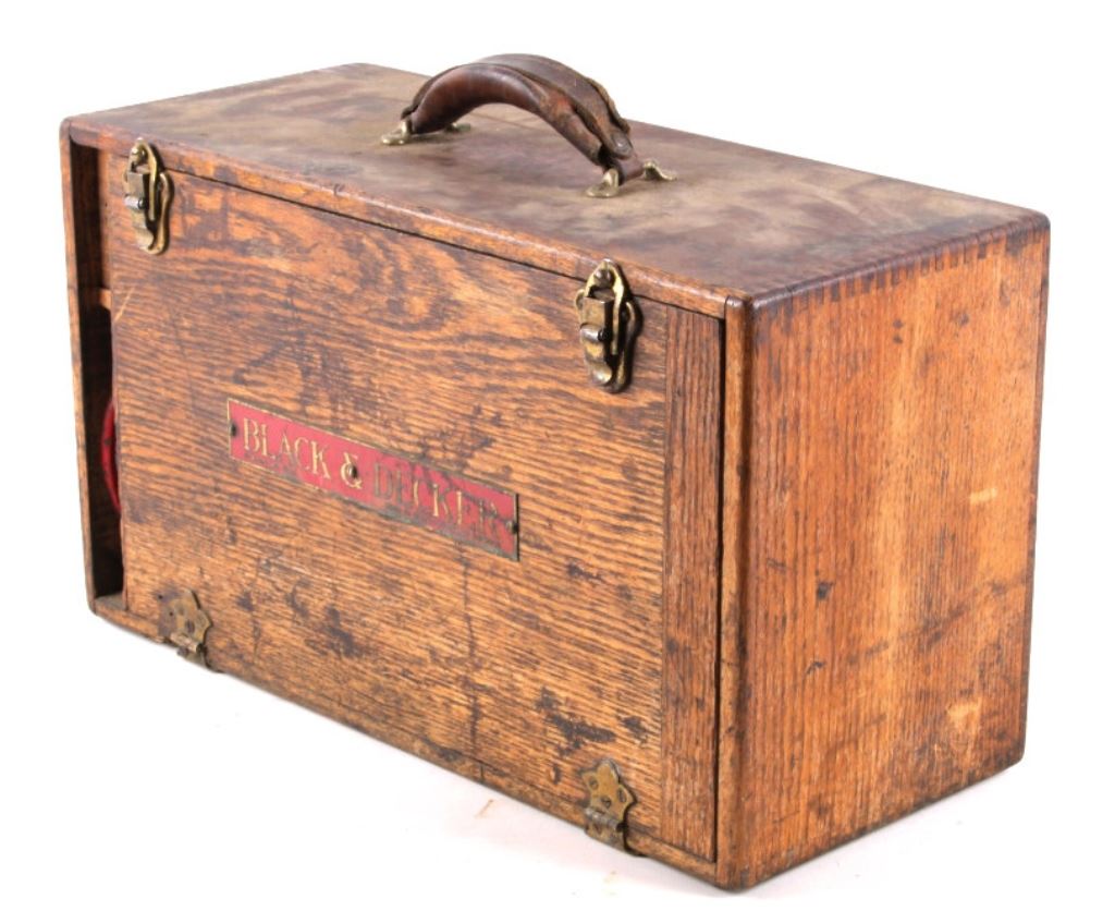 Vintage Wood Tool Box, Black and Decker, Wooden Tool Box, Toolbox