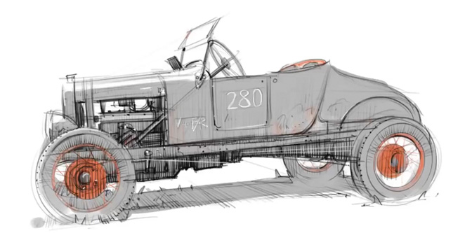 Hot Rod Sketches on an iPad…