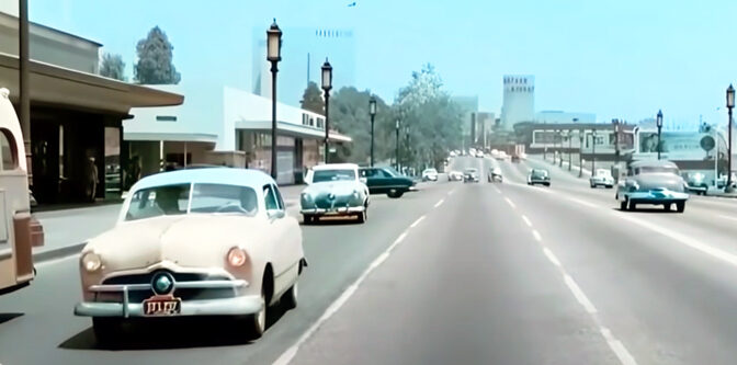 Driving Wilshire Blvd in 1951